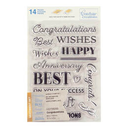 Couture Creations Stamp Set - Congratulations Sentiment (14pc) 80 x 116mm