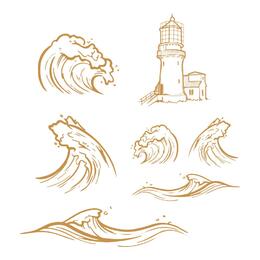 Couture Creations Stamp -  Crashing Waves (7pc)