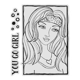 Couture Creations Stamp Set - You Go Girl Portrait (3pc)