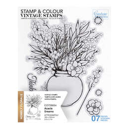 Couture Creations Stamp & Colour - Acacia Dreams Stamp Set (7pc)