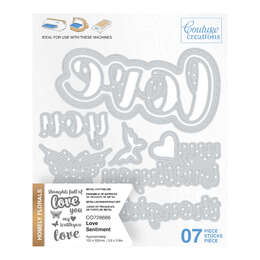 Couture Creations Dies  - Love Sentiment Set (7pc)