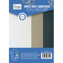 Couture Creations Neutral Colour Swiss Dots Cardstock (A4 -216gsm - 20 sheets)