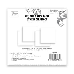 Couture Creations Cut, Peel & Stick paper sticker cardstock - White 12 x 12in 10/pk