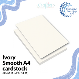 Couture Creations - Ivory Smooth A4 cardstock 280gsm (50 sheets)
