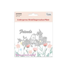 Preorder - Couture Creations  LetterPress Metal Impression Plate 8 - Friends Floral