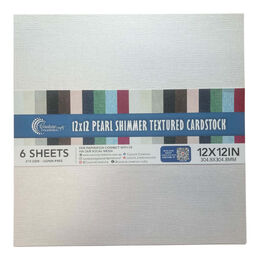 Couture Creations Pearl Shimmer Textured Cardstock 12x12 - White (210gsm) - 6 Sheets