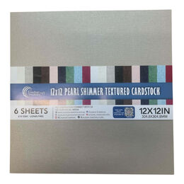 Couture Creations Pearl Shimmer Textured Cardstock 12x12 - Silver (210gsm) - 6 Sheets