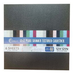 Couture Creations Pearl Shimmer Textured Cardstock 12x12 - Jet Black (210gsm) - 6 Sheets