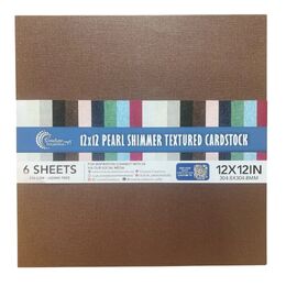 Couture Creations Pearl Shimmer Textured Cardstock 12x12 - Cocoa (210gsm) - 6 Sheets