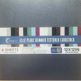 Couture Creations Pearl Shimmer Textured Cardstock 12x12 - Navy Blue (210gsm) - 6 Sheets