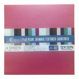 Couture Creations Pearl Shimmer Textured Cardstock 12x12 - Garnet Red (210gsm) - 6 Sheets