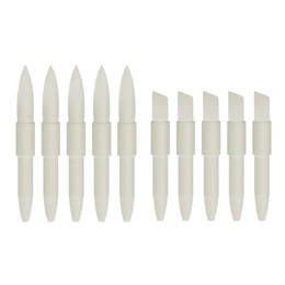 Twin Tip Alcohol Ink Marker Replacement Tips/ Nibs (5 Flexible Brush Tips, 5 Firm Chisel Tips)