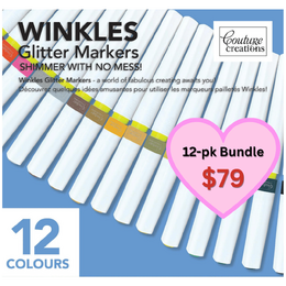 Couture Creations Winkles Glitter Markers 12-Colour Bundle