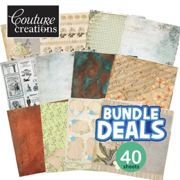 BUNDLE 12x12 Vintage Scrapbooking Paper 40 sheets