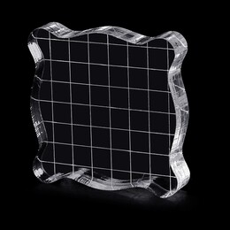 Crafties Co. Clear Acrylic Block with grid 7.2 x 7.2 cm