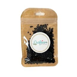 Crafties Co. Tube Seed Beads Black 2.5 mm