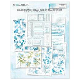49 And Market - Color Swatch: Ocean Rub-Ons 6"X8" (6/Sheets)