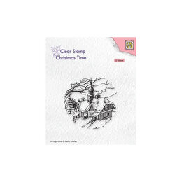 Nellie Snellen Clear Stamp Christmas Time - Snowy Christmas Scene CT038