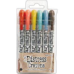 Tim Holtz Distress Crayons Set #7 (6 pcs) Water-Reactive Pigments