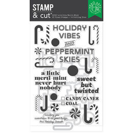 Hero Arts Stamp & Cut Set - Candy Cane Season Collection - A Little Merri-Mint DC321