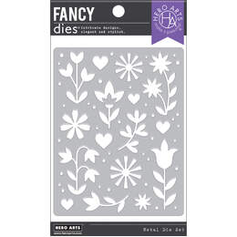 Hero Arts Fancy Dies - Flower and Hearts Cover Plate DF189