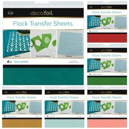 iCraft Deco Foil Flock Transfer Sheets 6" x 6"  (6/PK) - Choose your colours