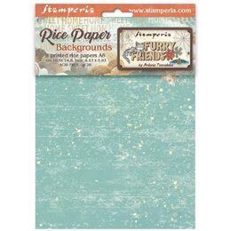 Stamperia Rice Paper Backgrounds A6 8/Pkg - Furry Friends DFSAK6046