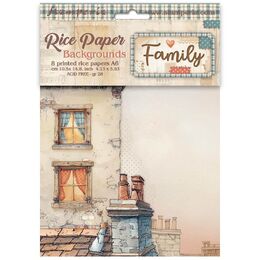 Stamperia Rice Paper Backgrounds A6 8/Pkg - Family DFSAK6049