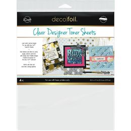 iCraft Deco Foil Clear Toner Sheets 8.5"X11" 4/Pkg - Printable