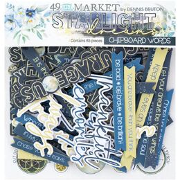 49 And Market Chipboard Set - Words, Starlight Dreams
