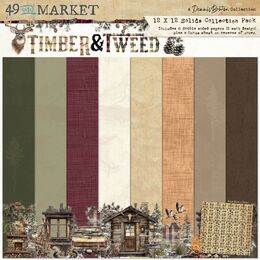 49 And Market Solids Collection Pack 12"X12" - Timber And Tweed