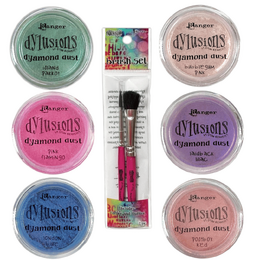 Dylusions Dyamond Dust 6-PK & BRUSH Bundle