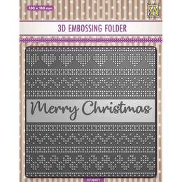 Nellie Snellen 3D Embossing Folder - Merry Christmas EF3D077
