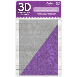 Crafter’s Companion 3D Embossing Folder 5”x7” - Floral Fusion
