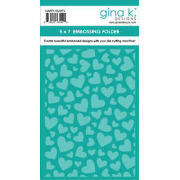Gina K Designs Embossing Folder - Happy Hearts