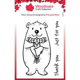 Woodware Clear Stamps Singles - Flower Bear (3in x 4in)