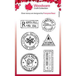 Woodware Clear Stamps Singles - Christmas Postmarks (3in x 4in)