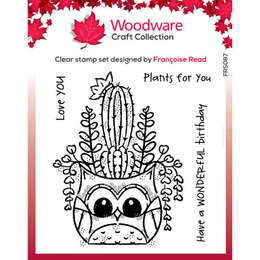 Woodware Clear Stamps Singles - Owl Planter (4in x 4in)