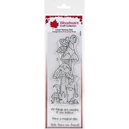 Woodware Clear Stamps 8"X2.6" - Magic Mushrooms