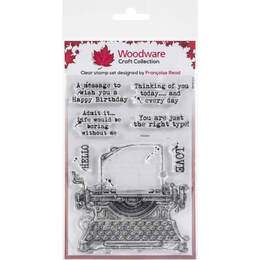 Woodware Clear Stamps 4"x6" - Vintage Typewriter