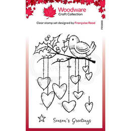 Woodware Clear Stamp Singles - Hanging Hearts (4in x 6in)