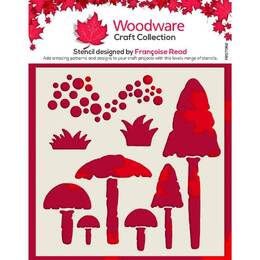 Woodware Stencil - Mushrooms (6 in x 6 in)