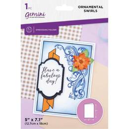 Gemini 2D Embossing Folder 5"x7" - Ornamental Swirls