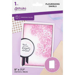 Gemini 2D Embossing Folder 5"x7" - Flourishing Swirls