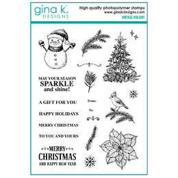 Gina K Designs Clear Stamps - Vintage Holiday