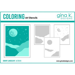 Gina K Designs Stencil - Snowy Landscape