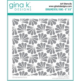 Gina K Designs Stencil - Ornamental Fans