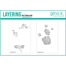 Gina K Designs Layering Stencil - Radiant Roses (2/pk)
