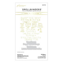 Spellbinders Glimmer Hot Foil Plate & Dies Set - Happy Dance - We Dance Glimmer Sentiments GLP312