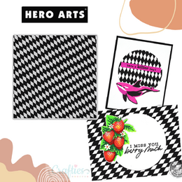 Hero Arts Cling Stamps 6"X6" - Slanted Checkerboard Bold Prints HA-CG847